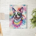 thumbnail image 2 of Hippie Boston Terrier Portrait Watercolor Tie-Dye Vintage Styles Vertical Matte Canvas Poster Gentleman Dog Lover Gifts Wall Art Home Decor - 00014, 2 of 5