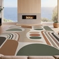 thumbnail image 2 of Design&I 2'x3' Washable Throw Rug Earth Tones Abstract Geometric Mid-Century Modern Curved Design for Hallway, Laundry Room, Low Profile Daily Traffic Ready Accent, 2 of 7