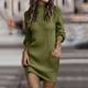 thumbnail image 2 of Vestidos de suéter Prolriy para mujer 2024, moda otoño invierno, manga larga, cuello alto, color sólido, vestido de suéter informal, vestido de suéter para mujer, vestido de suéter para mujer, verde, 2 of 5