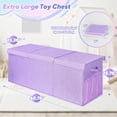thumbnail image 2 of Extra Large Toy Box, Toy Chest for Kids Boys Girls, Collapsible Sturdy Storage Organizer with Mesh Pockets, 40"x14"x16" Kids Box Bins Baskets for Nursery, Playroom, Purple, 2 of 7
