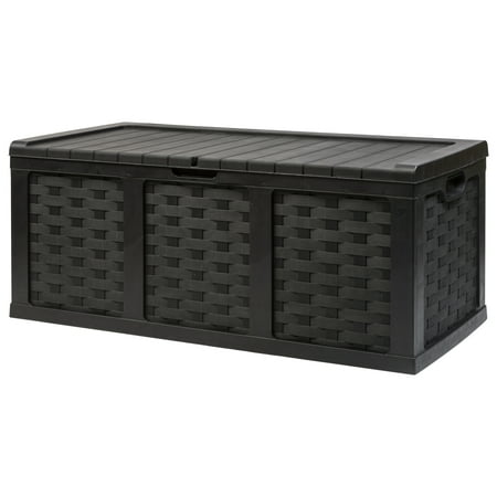 Starplast 153 Gallon Plastic Deck Box, Black - Walmart.com