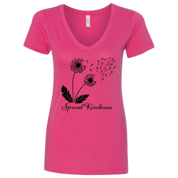 Inktastic Spread Kindness Dandelion Women's V-Neck T-Shirt