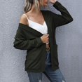 thumbnail image 2 of Gibobby Cárdigan para dama Blusas de manga larga abombadas con volantes y cuello en V para mujer estilo túnica de encaje casual holgadas con puños fruncidos(Verde,CH), 2 of 5