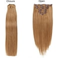 thumbnail image 4 of Aorsher Clip in Hair Extensions Human Hair, 7Pcs Golden Brown Double Weft Silky Straight, Remy Human Hair, Thick Clip in Real Hair Extensions for Women, 24Inch, 4 of 6