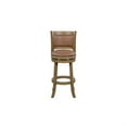 thumbnail image 2 of Haley 26 Inch Swivel Counter Height Chair Chestnut Brown Wood- Faux Leather, 2 of 6