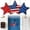 Z-2-Red, variant on Patriotic Star Shaped Wooden Door Hanger Memorial Day Wooden Door Hanger Decoration 4th of July Patriotic Triple Star Door Hanger American Flag Print Wooden Sign for Front Door Porch Decor 1Pcs