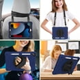 thumbnail image 2 of For Apple iPad 9th 8th 7th Gen 10.2 inch Tablet Hand and Shoulder Strap with Kickstand 3in1 Tough Hybrid - Dark Blue, 2 of 4