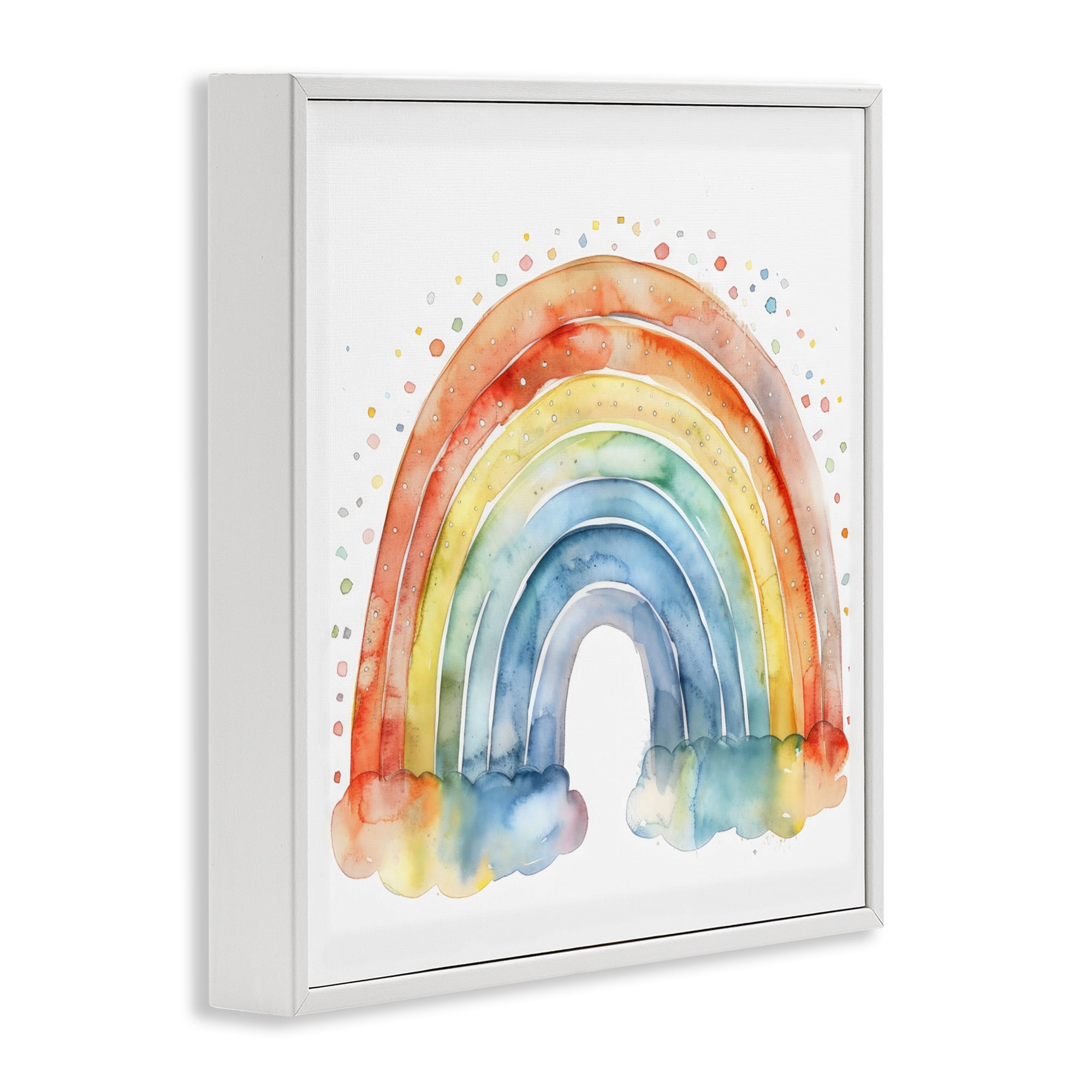 Stupell Industries Colored Rainbow Clouds White Framed Giclee Art, design by Creative Studio