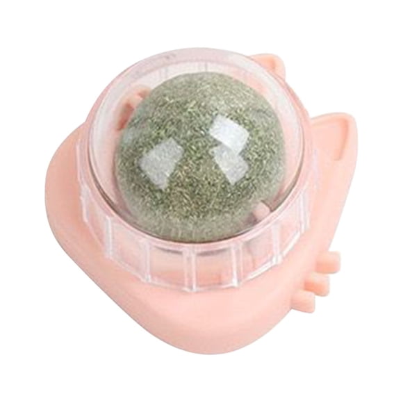 Fiudx Bolas de Hierba Gatera para Pared, Bola Giratoria para Snacks, Hierba Gatera Natural con Frutos Secos, Juguete Masticable para Limpiar Los Dientes, Adhesivo Fuerte, Mejora La Digestión, Fácil d