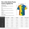 thumbnail image 6 of Lsque Rainbow Colored pattern Hawaiian Shirt for Men, Unisex Summer Beach Casual Short Sleeve Button Down Shirts-Large, 6 of 9