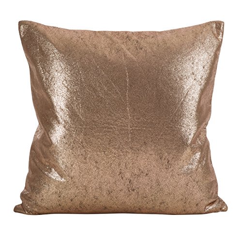 SARO LIFESTYLE Shimmering Metallic Design Down Down Filled Throw Pillow, 20", Rose