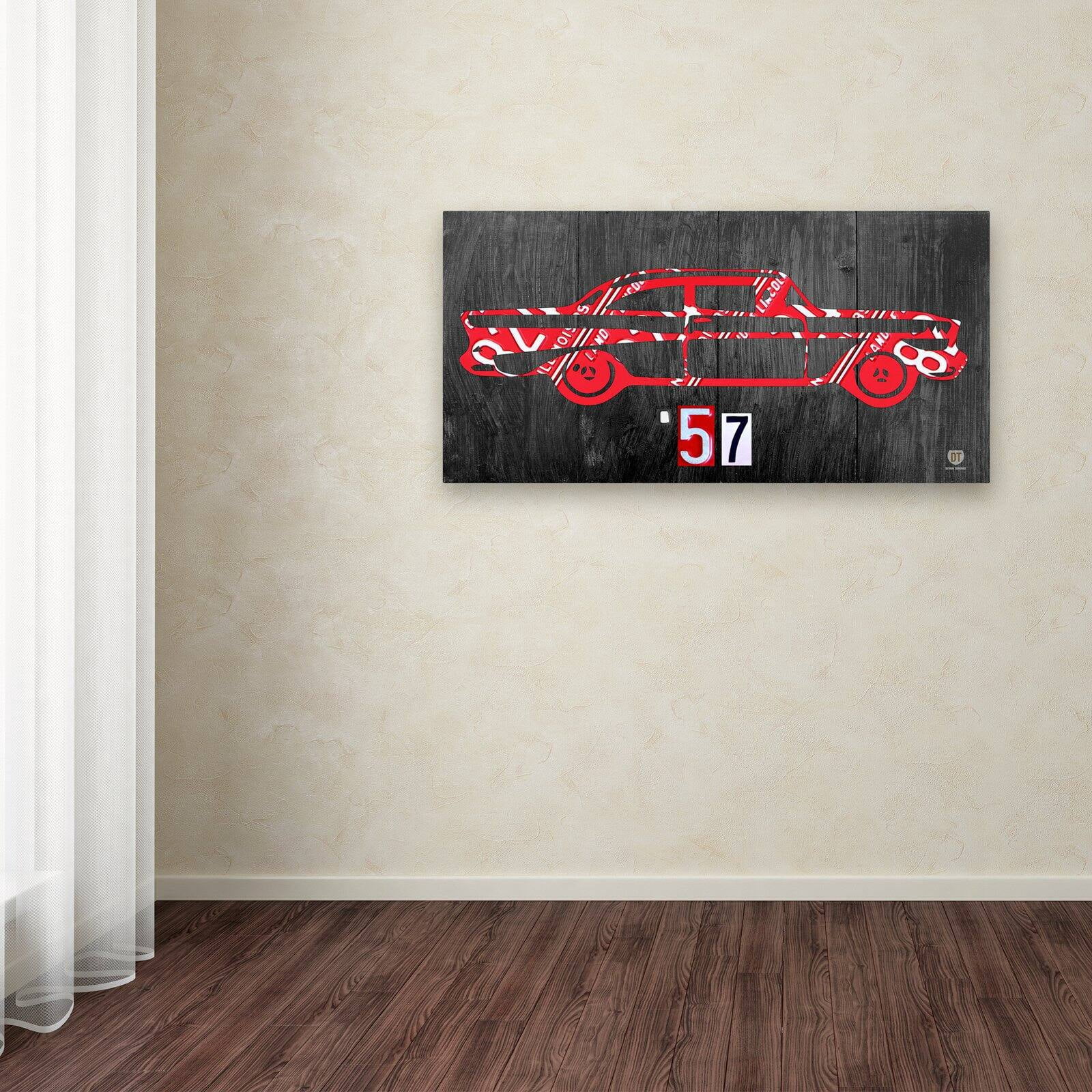 Trademark Fine Art '57 Chevy License Plate Art' Canvas Art by Design Turnpike