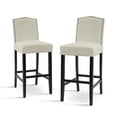 thumbnail image 2 of Christopher Knight Home Transitional 30.75" Fabric Upholstered Bar Stools with Solid Wood Frame, Beige, Set of 2, 2 of 12