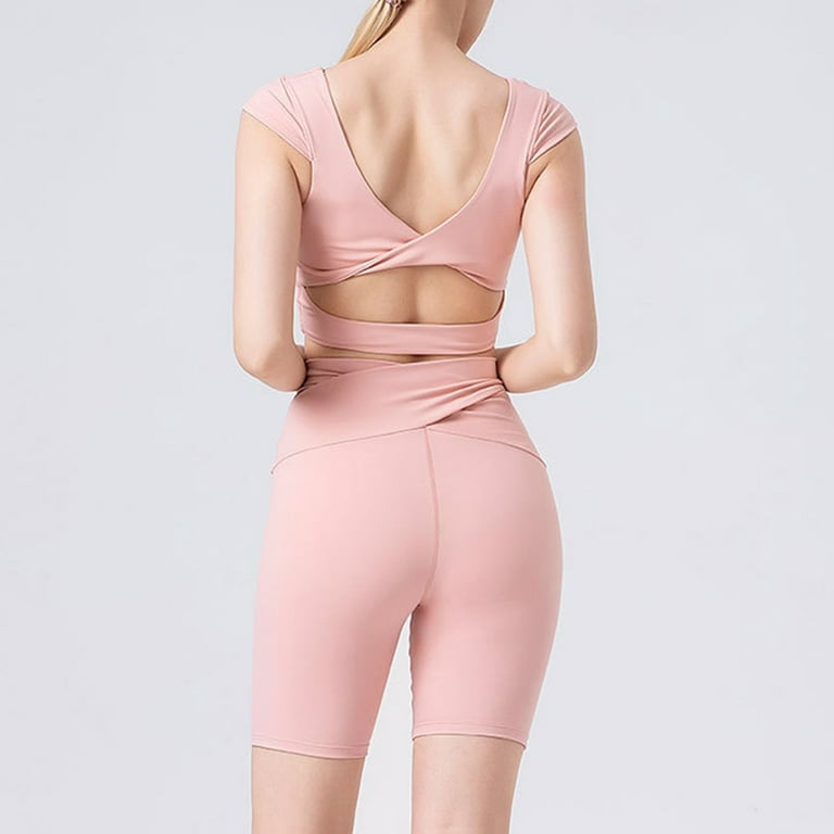 Yoga Outfits for Women 2 Pieces Seamless Solid Color
