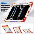 thumbnail image 5 of For iPad Pro 13 inch Case 2024 (M4), 360 Rotating Shockproof Cover with Stand, Screen Protector, Shoulder Strap, Rainbow Red, 5 of 7