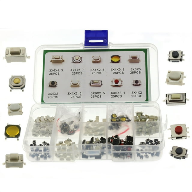 250X Interrupteur à Bouton-Poussoir pour Voiture Automobile Portable Assemblé en Plastique Fer Pièce de Rechange Contrôle Tactile Accessoire de Réparation pour Maison Professionnel
