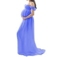 thumbnail image 4 of Julyccc Robe Maxi de Maternité à Épaules Dénudées avec Fente avant pour Séance Photo, 4 of 4