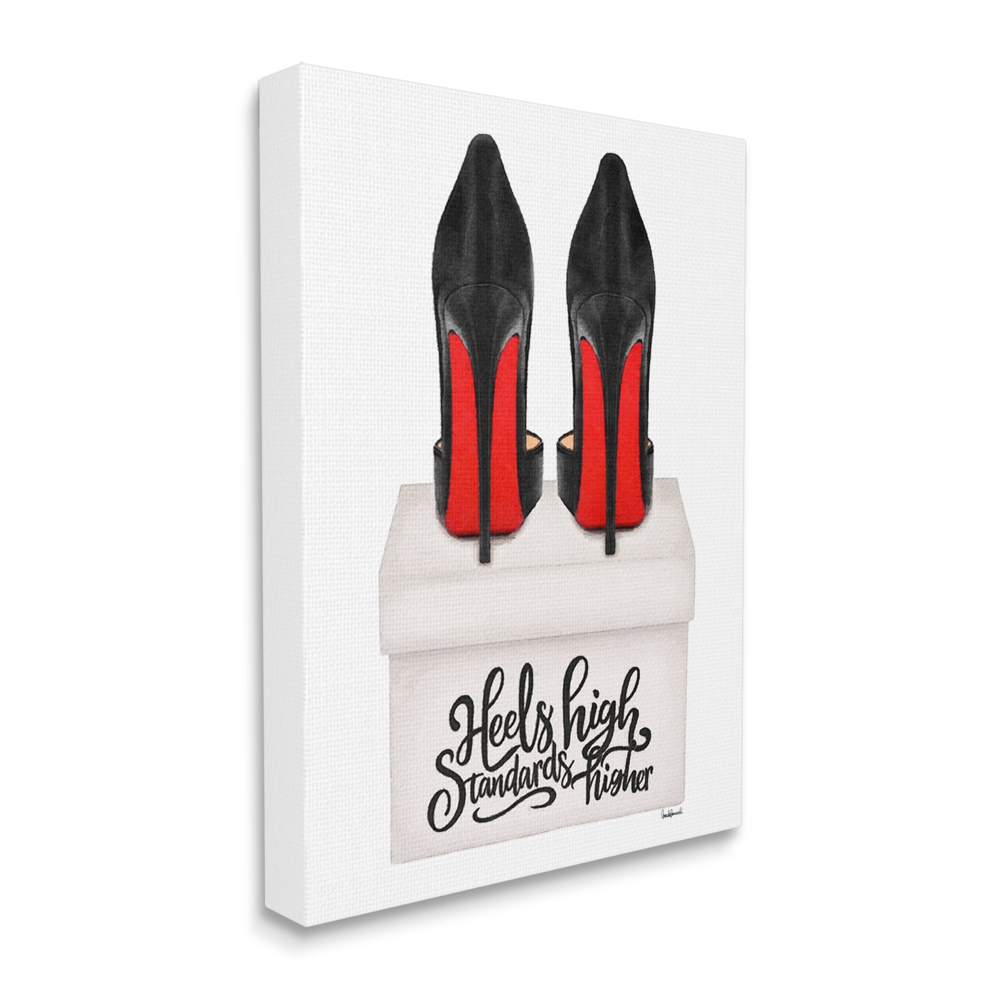 Stupell Industries Heels High Standards Higher Beauty & Fashion Painting Gallery Wrapped Canvas Art Print Wall Art, 16 x 20