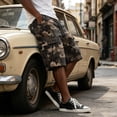 thumbnail image 4 of Camo Cargo Shorts for Men Summer Workout Hiking Shorts with Pockets Knee Length Casual Loose Bermuda Athletic Short, 4 of 6
