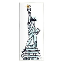 Stupell Industries Minimal Statue of Liberty Town & City Painting Unframed Art Print Wall Art, 7 x 17