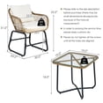 thumbnail image 2 of Gymax 3PCS Outdoor Bistro Set Rattan Patio Conversation Set w/ Off White Cushions, 2 of 10