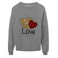 thumbnail image 1 of PENGXIANG Chandail Ample à Col Rond Imprimé Cœur de la Saint-Valentin Manches Longues Blouse Décontractée, 1 of 6
