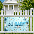 thumbnail image 5 of LUUFILx Oh Baby Boy Banner Newborn Event Backdrop Baby Shower Gender Reveal Party Supplies Decorations Photo Props Celebration Photographic Background, 5 of 8