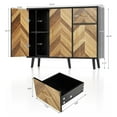 Black Sideboard with Drawer, Short Century Modern Buffet