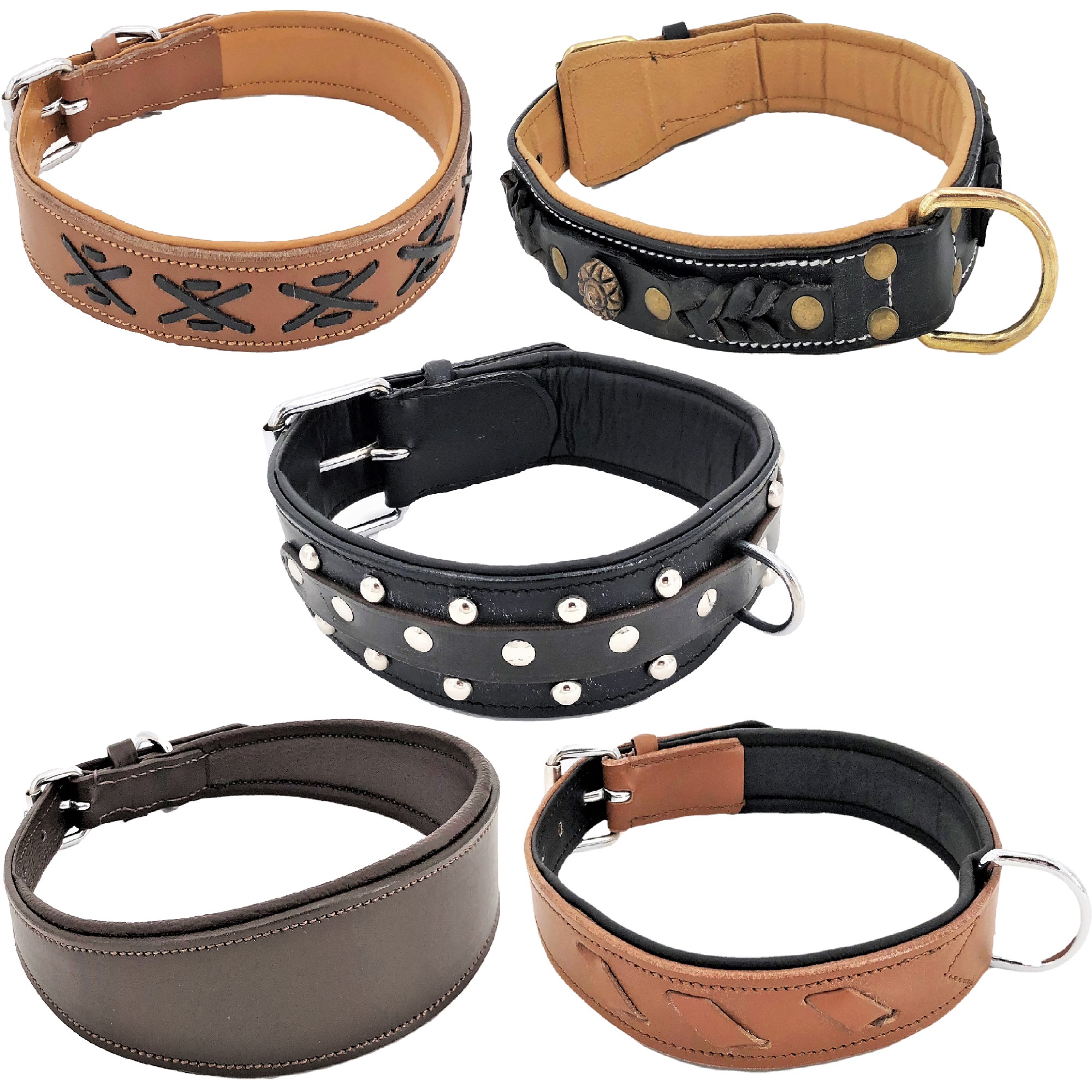 Medium and Large Breed Dogs Braided Soft Padded Dog Collars Real