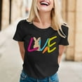 thumbnail image 2 of TSADFHJI Hauts pour Femmes Manches 3/4 Décontracté Simple Couleur Unie Col Rond T-Shirt Manches Courtes Impression Drôle T-Shirt Manches Courtes Top S Noir, 2 of 5
