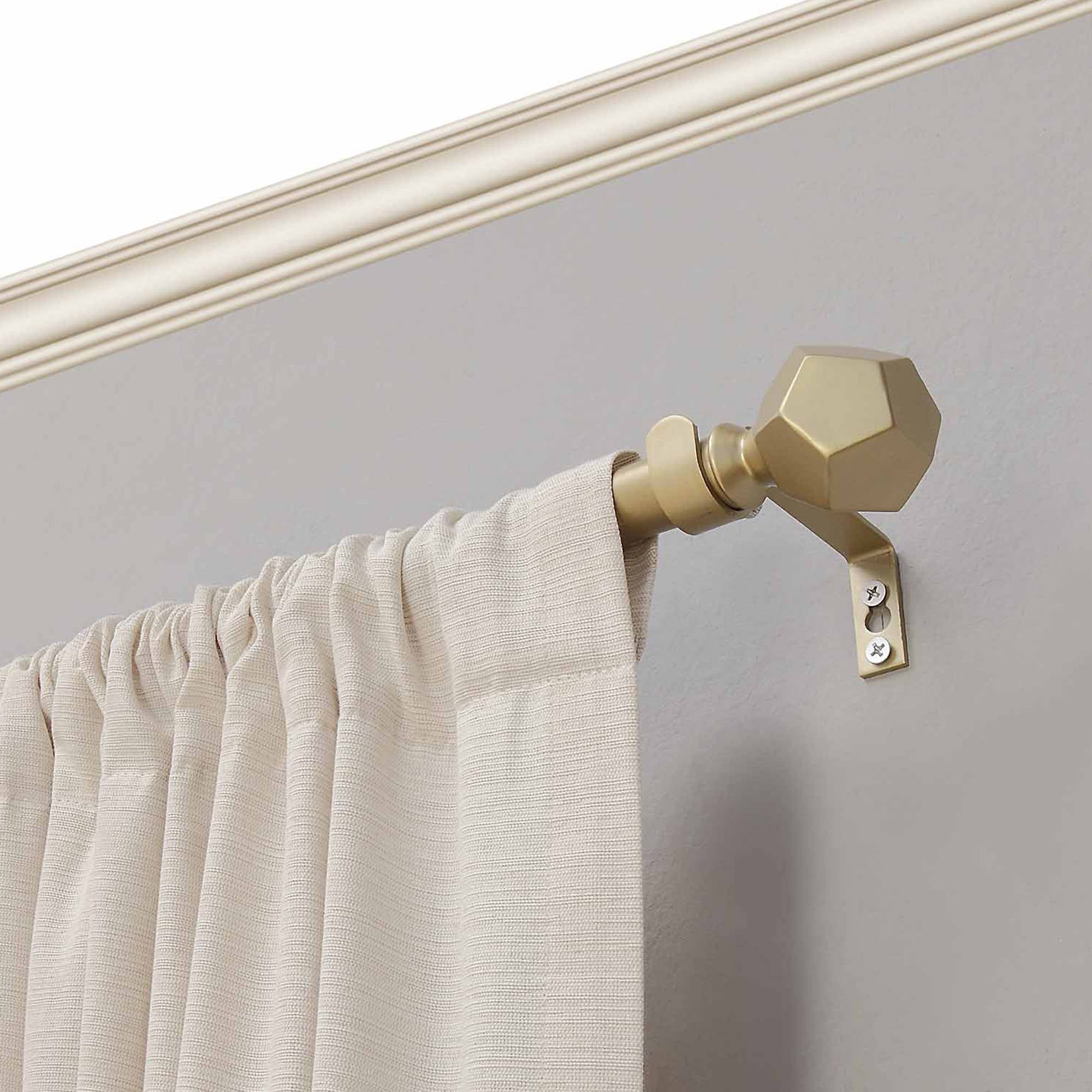 Mainstays Gatsby 3 4 Curtain Rod Soft Brass Com