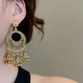 thumbnail image 2 of Antique Gold Ethnic Style Indian Jhumka Earrings Women Fashion Jewelry, 2 of 8