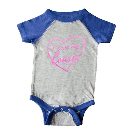 

Inktastic I Love My Cousin in Pink Chalk Heart Gift Baby Boy or Baby Girl Bodysuit