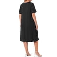 thumbnail image 4 of WellSize Plus Size Dresses for Women Summer Crew Neck Short Sleeve Sundresses Casual Beach Midi Dresses with pockets, 4 of 7