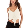 thumbnail image 3 of Top sin mangas Zulema Con cuello en V para mujer verano S blanco, 3 of 8