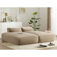 thumbnail image 4 of 90" Oversized Modular Sectional Sofa, Fully Compressed Fabric Couch Bed, Elderly-Friendly Design, 2 PC Free Combination, No Assembly, Khaki for Living Room, 4 of 22