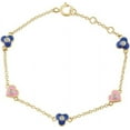 thumbnail image 2 of 14K Yellow .04 CTW Diamond Flowers & Hearts 7" Bracelet in 14k Yellow Gold, 2 of 4