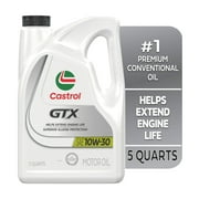 Castrol GTX 10W-30 Conventional Motor Oil, 5 Quarts
