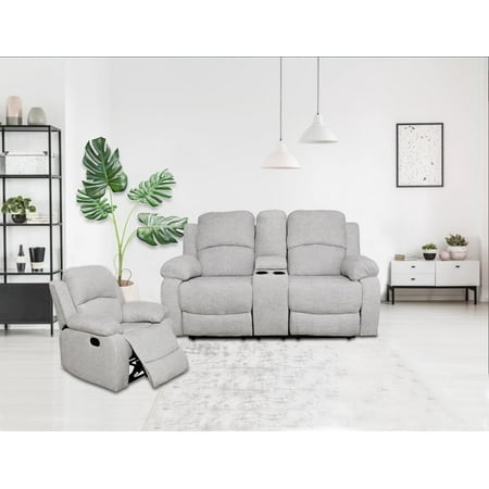 Ainehome Furniture Reclining Loveseat + Chair Set Living Room Recliner Set