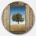 thumbnail image 1 of Designart Horloge Murale de Ferme 'fenêtre Ouverte à l'Arbre Solitaire', 1 of 6