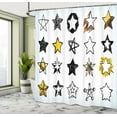 thumbnail image 5 of Ambesonne Star Shower Curtain, Punk Shapes and Designs, 69"Wx70"L, Yellow White, 5 of 5