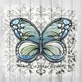 thumbnail image 2 of Diannart 12x12 White Modern Wood Framed Museum Art Print Titled - Decorative Butterfly IV, 2 of 4