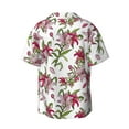 thumbnail image 5 of Uemuo Lilies Flowers Pattern Cotton Linen Short Sleeve Shirts,Casual Lightweight Button Down Shirts,Vacation Beach Summer Tops-Medium, 5 of 7