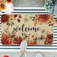 thumbnail image 4 of Fall Dahlia Floral Welcome Doormat Pumpkin Door Mats 17 x 29 Inch, Autumn Seasonal Farmhouse Non-Slip Entrance Mat Low Profile Front Doormats Kitchen Floor Rug Decor for Indoor Outdoor, 4 of 6