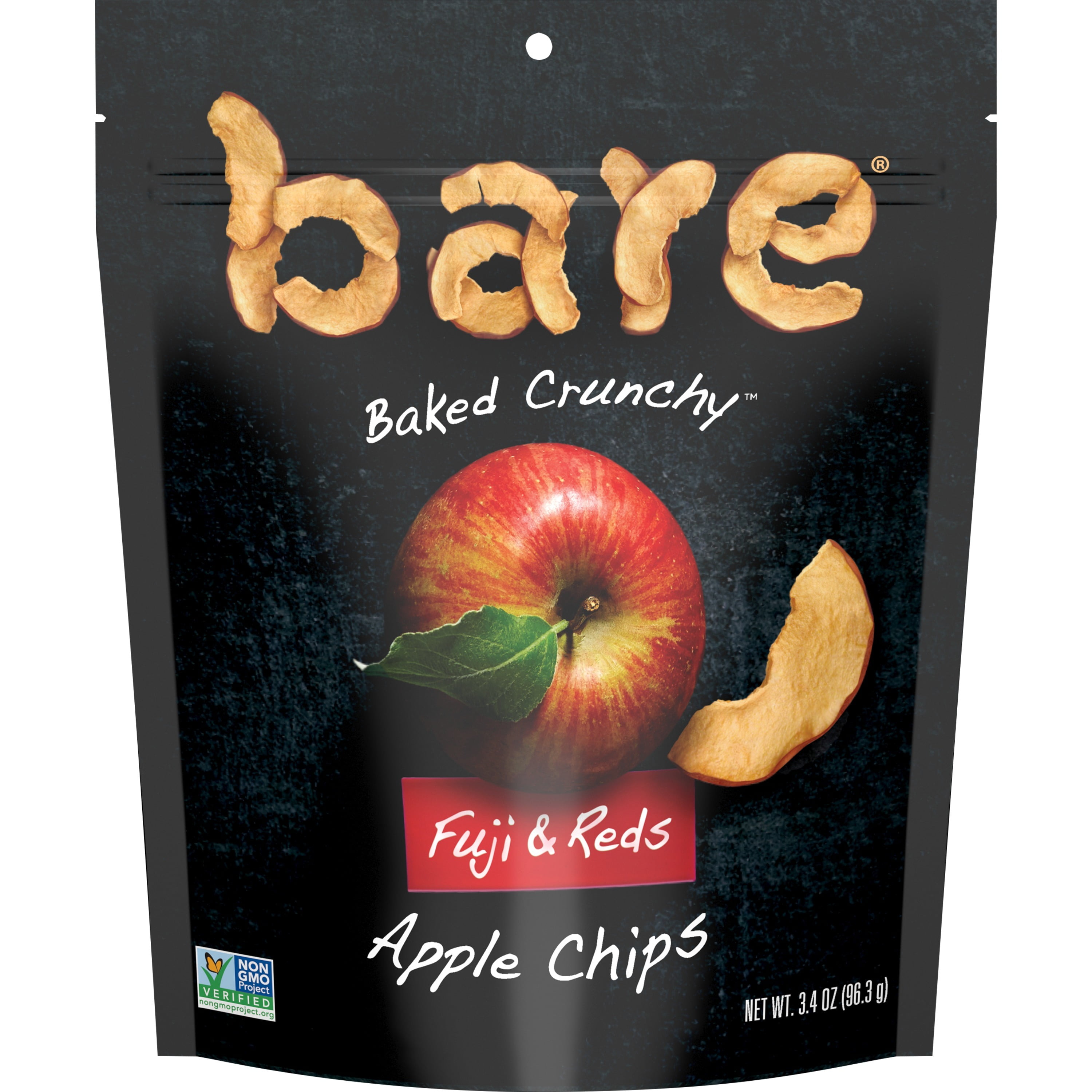 bare Baked Crunchy Apple Chips, Fujis & Reds, 3.4 oz Bag