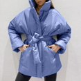 thumbnail image 5 of Vedolay Warm Winter Coats for Women Open-Front Cardigan Coat Solid Color Coats for Women Blue,S, 5 of 5
