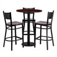 thumbnail image 1 of Flash Furniture 30Rd Laminate Bar Table Set In Mahogany Top Mahogany Wood Seat, 1 of 2