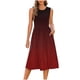 thumbnail image 2 of mfyjkho Vestidos midi para mujer, Vestido informal de manga corta con cuello redondo y bolsillos para mujer Vestidos de otoño m, 2 of 6
