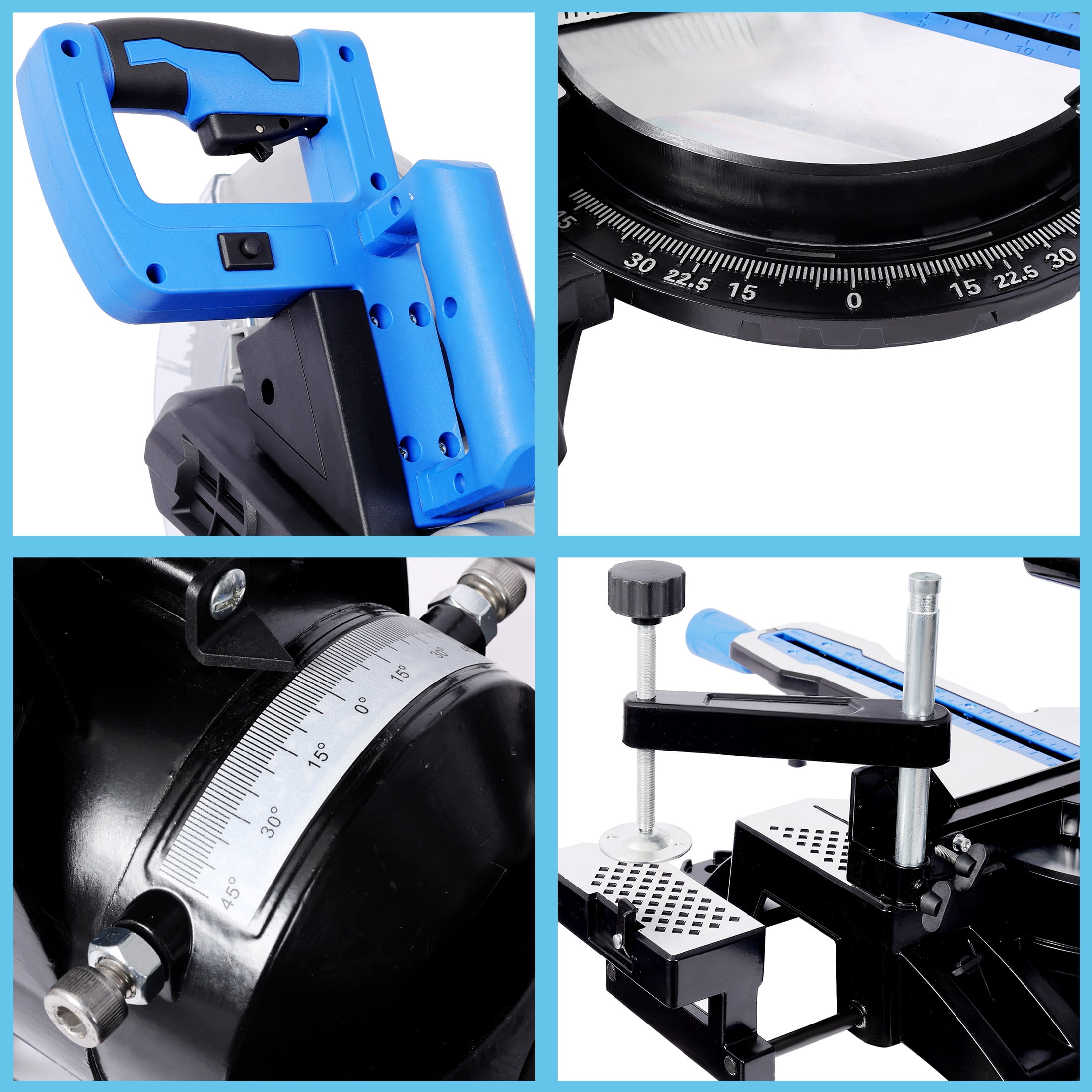 12-Inch Dual Bevel Miter Saw, with Laser Guide, Sliding Compound Miter Saw(-45 ° /0 ° /+45 ° ), 80T Blade Evolution Table Saw, 4.2x13in Cutting Capacity, for Wood Pvc Soft Metal, ETL Certificate