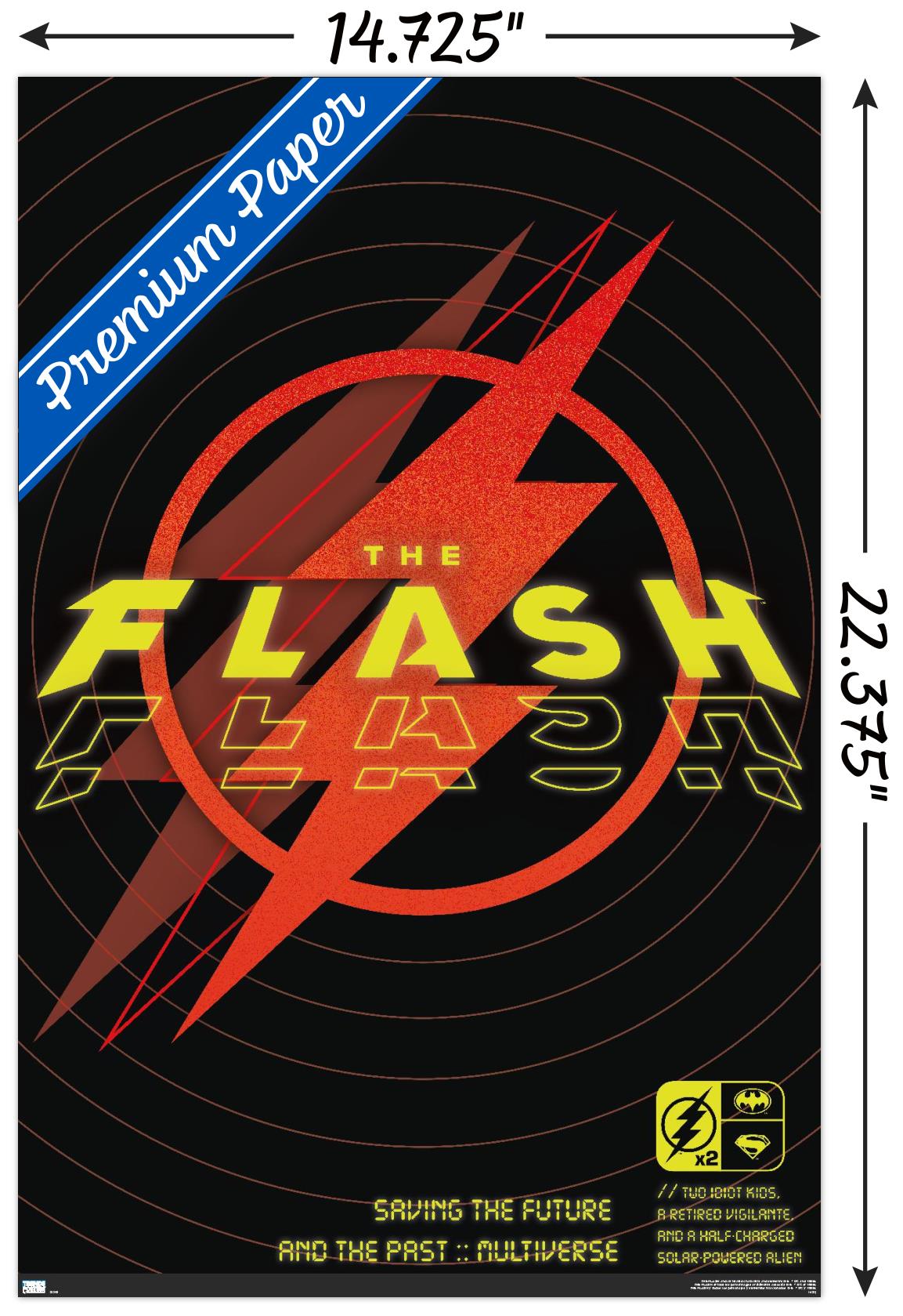 DC Comics Movie The Flash - Saving The Future & The Past Wall Poster, 14.725" x 22.375"